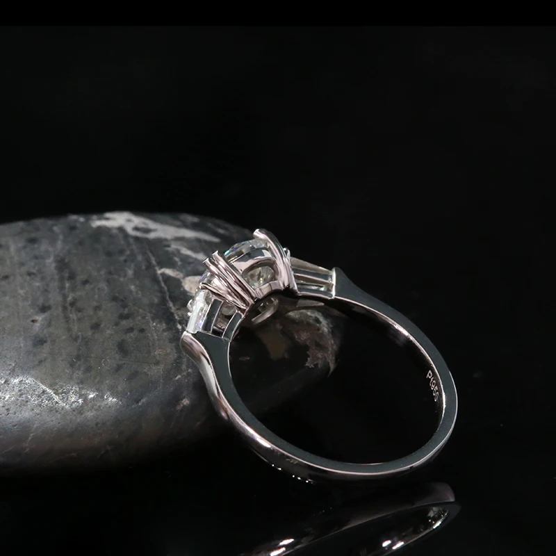 AEAW двойной Claw1.0ct 6,5 мм круглый разрез 10 к 14 к белого золота желтого золота Moissanite кольцо Оригинальное ослепительное женское ювелирное изделие