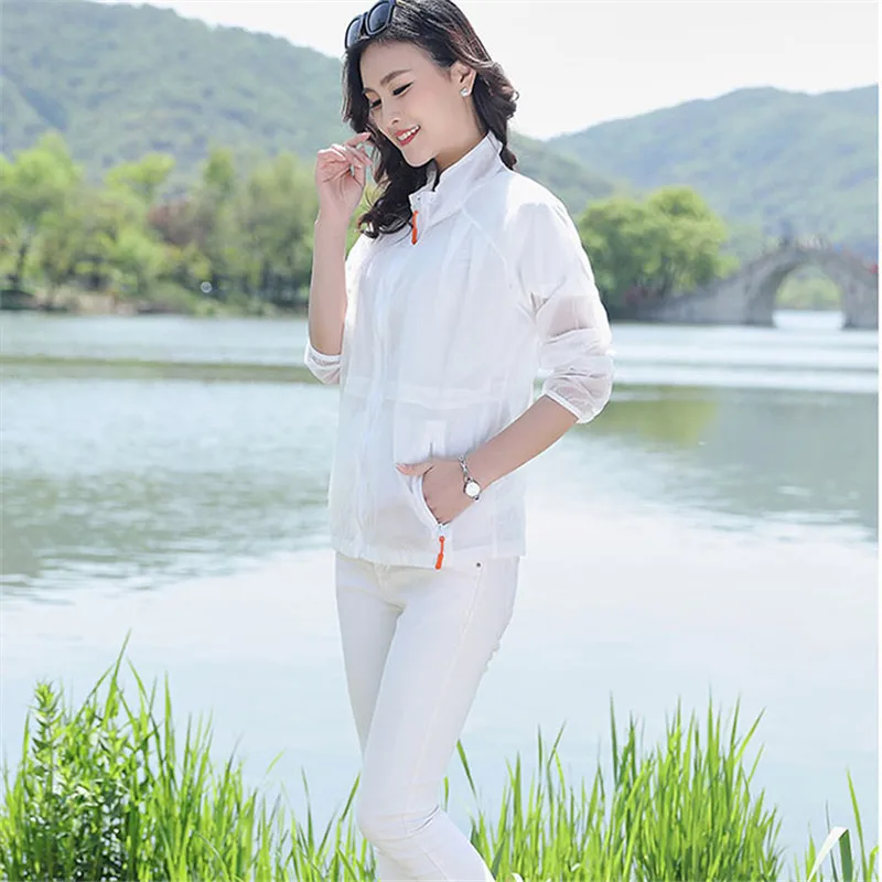 Куртка женская Солнцезащитная тонкая модная свободная ветровка с воротником