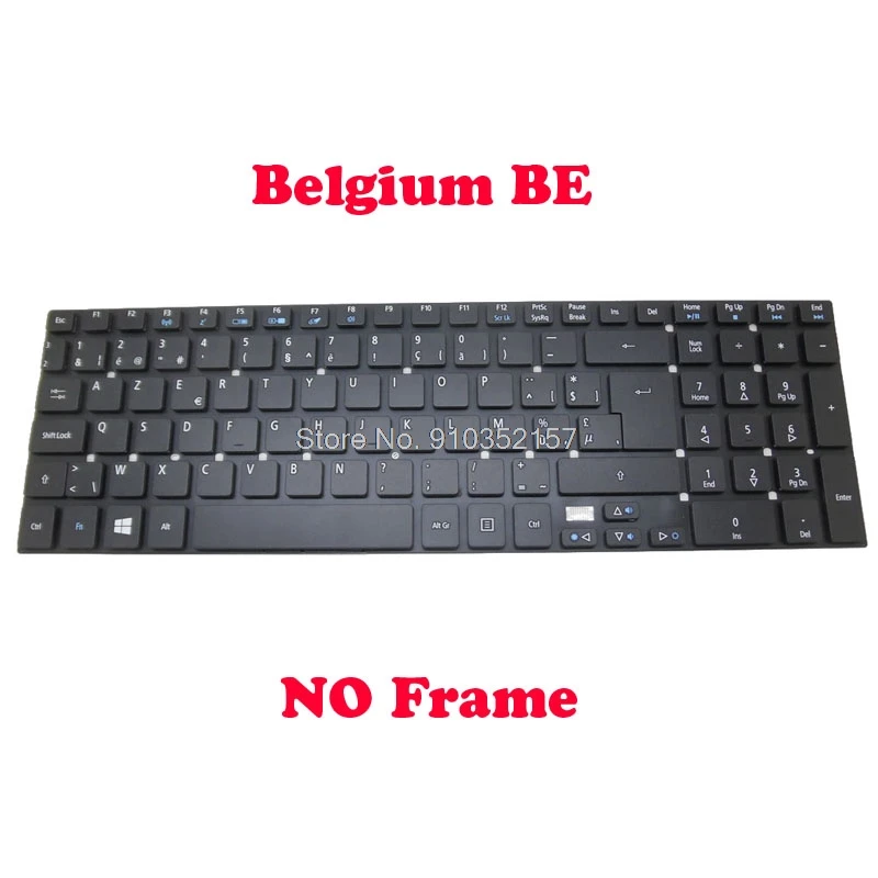 BE Keyboard For ACER For Aspire 5830 MP-10P36B0-4421W NK.I1713.05F E5-771 ES1-512 ES1-731 V3-531G V3-551 V3-571 Belgium NO Frame