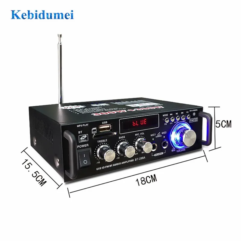 Автомобильный аудиоусилитель kebidumei 300 Вт + 220 В HIFI музыка Bluetooth домашний сабвуфер