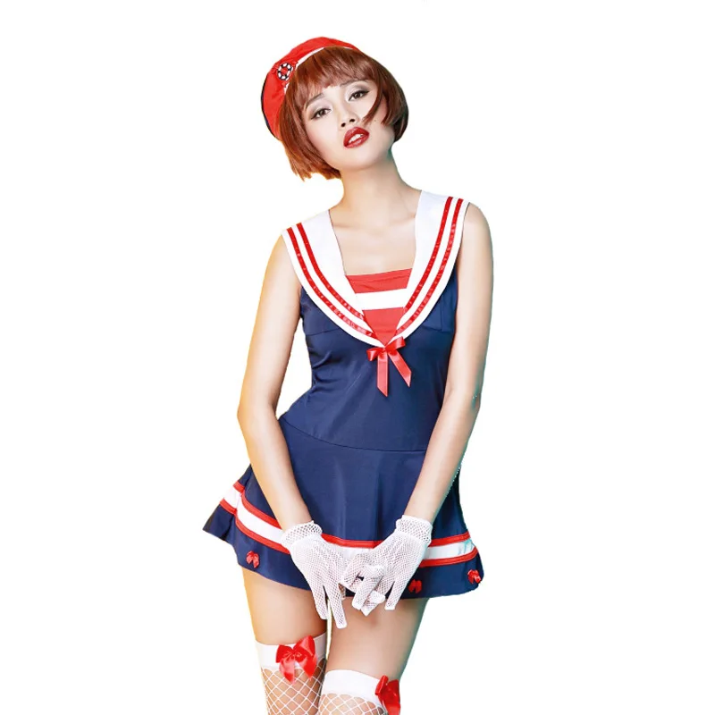 

Sexy lingerie maid costume sexy lingerie blue charming sailor suit cosplay suit thong leotard sexy clothes women teddy linger