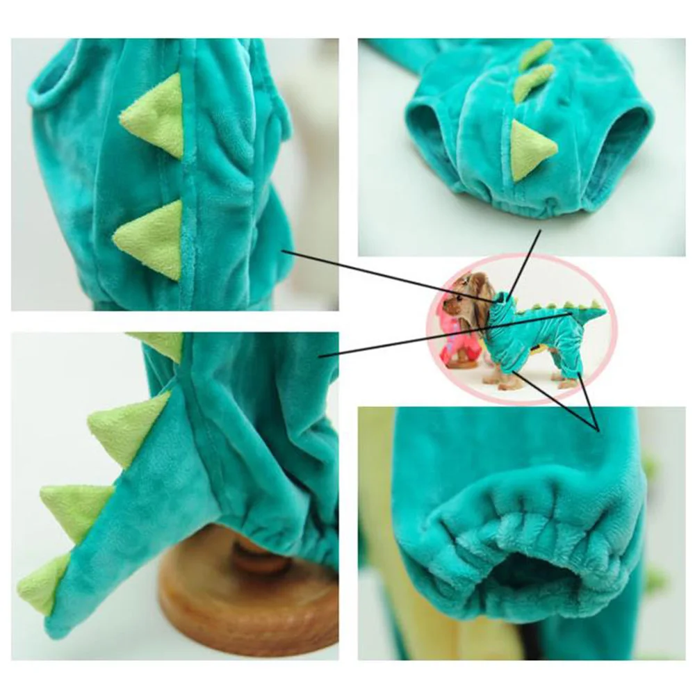 

Fun Puppy Clothes Halloween Dinosaur Cosplay Hoodies Coat Costume Small Kitten Party Role Play Fancy Dress
