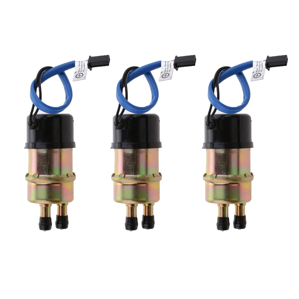 

MagiDeal 3pcs 12V 10mm Fuel Pump For Kawasaki Ninja ZX6R 1995-2001