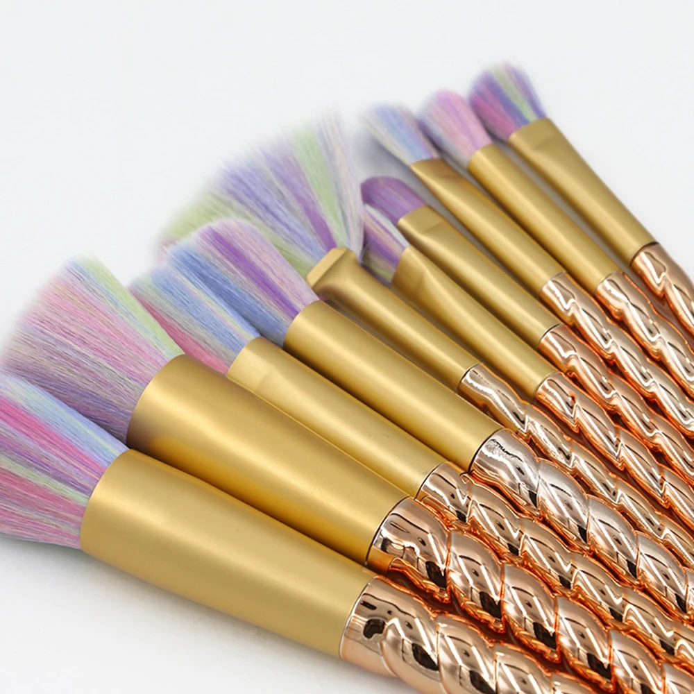 10 шт. кисти для макияжа в виде единорога|Аппликатор теней век| |