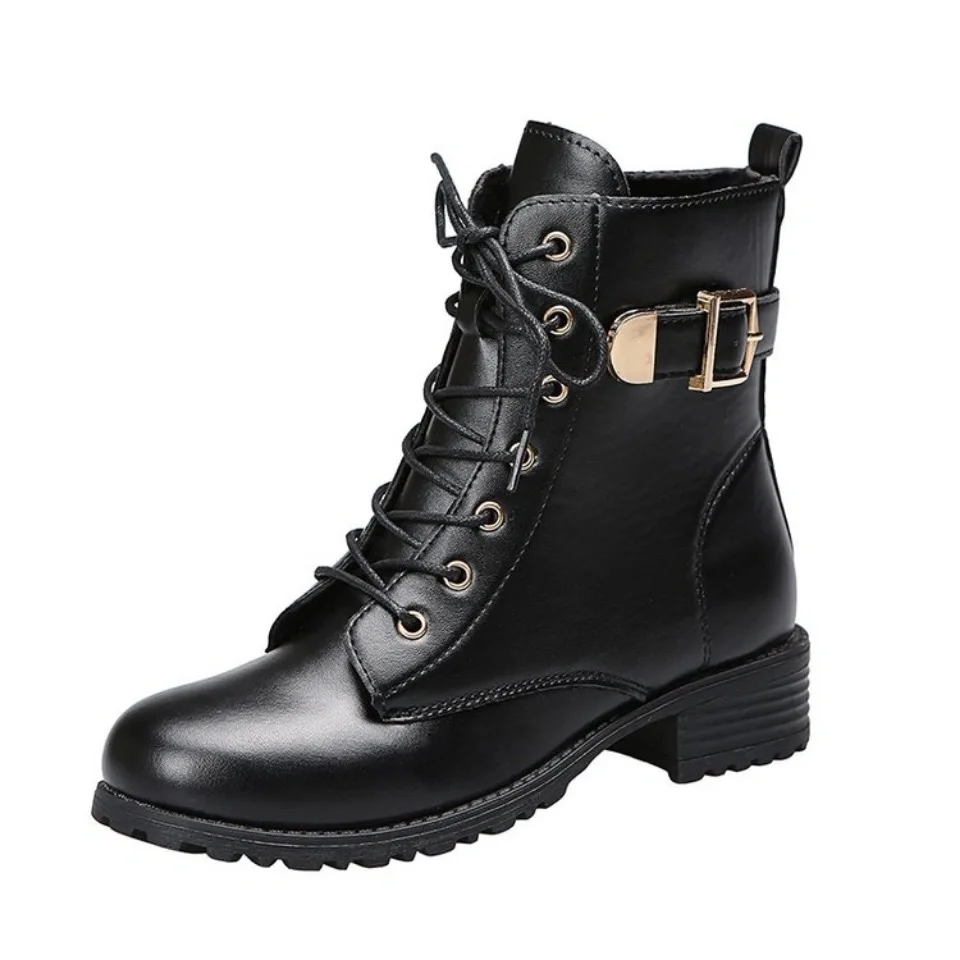 

New snow boots, outdoor thick-soled non-slip Martin boots, women's comfortable and warm short boots, female mother's short boots