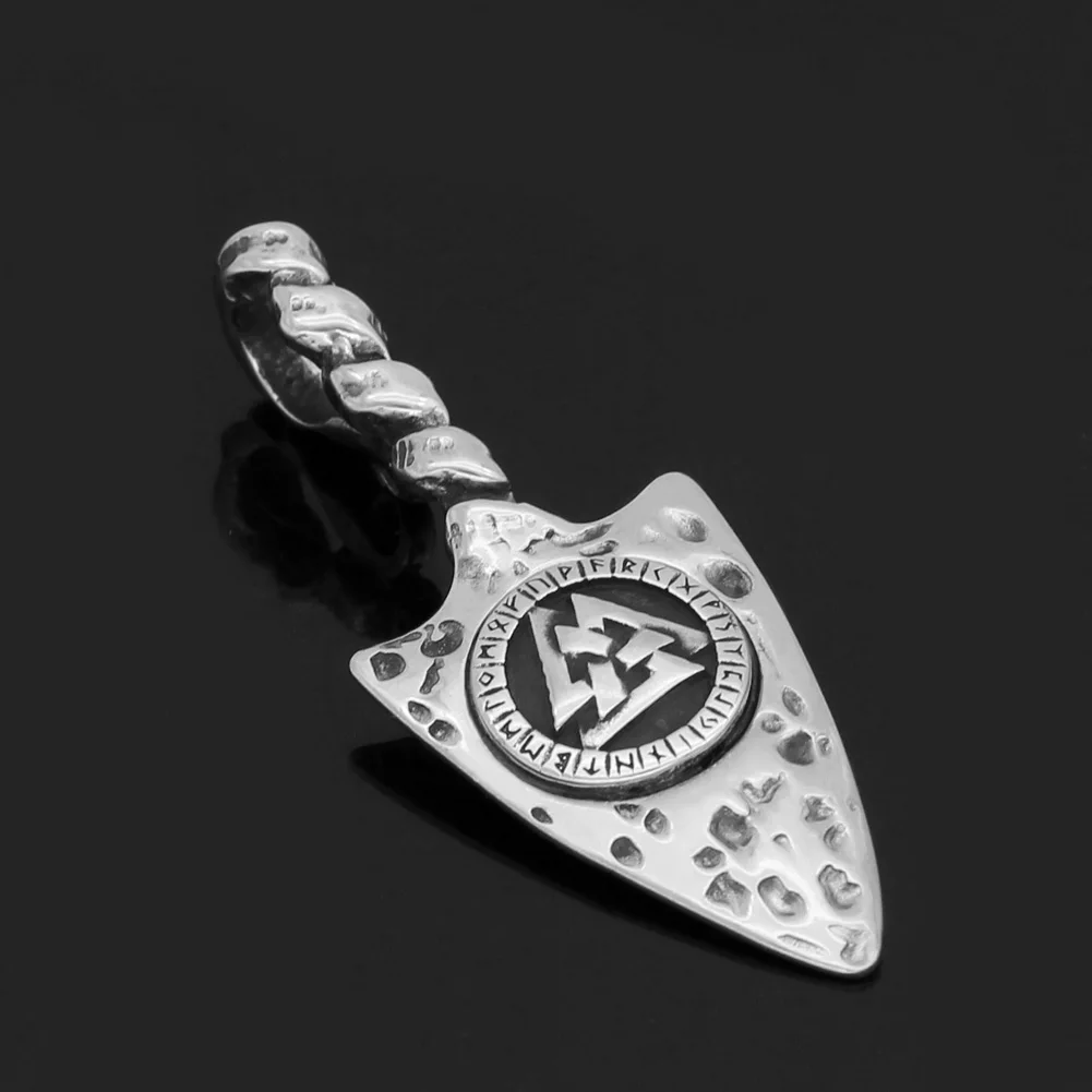 Скандинавский Викинг Odin Gungnir Амулет из нержавеющей стали Valknut ожерелье с
