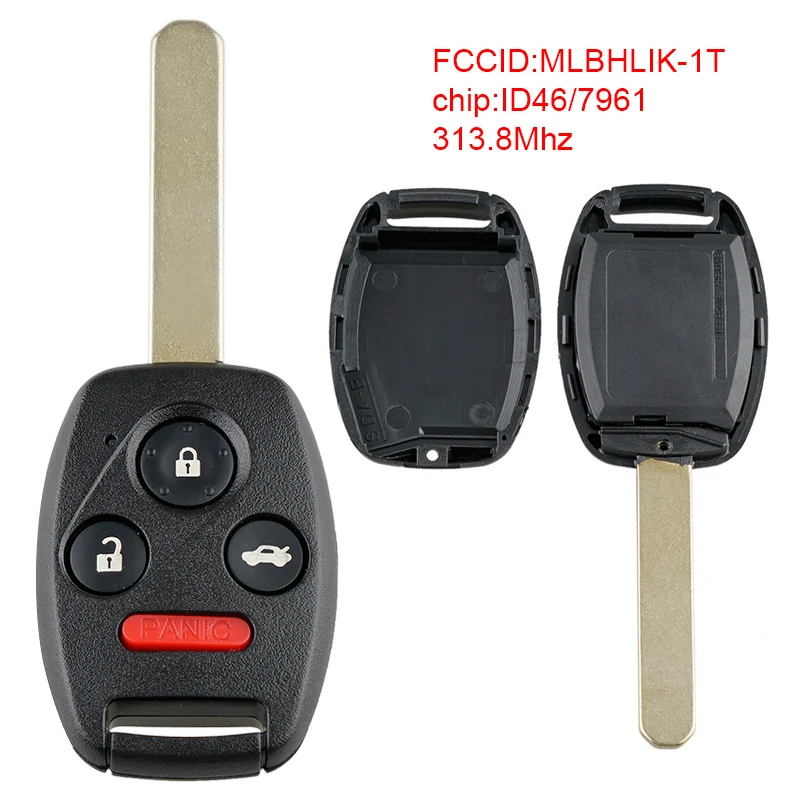 313.8Mhz 3+1 Buttons Keyless Entry Key Car Remote ID46/7961 Chip MLBHLIK-1T Fit for 2008 2009 2010 2011 2012 Honda Accord Coupe |