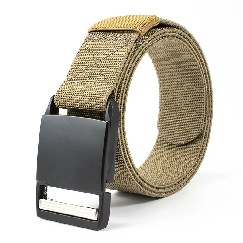 

The new magnet buckle quickly releases nylon belt casual outdoor elastic loosening workwear belt belt for men