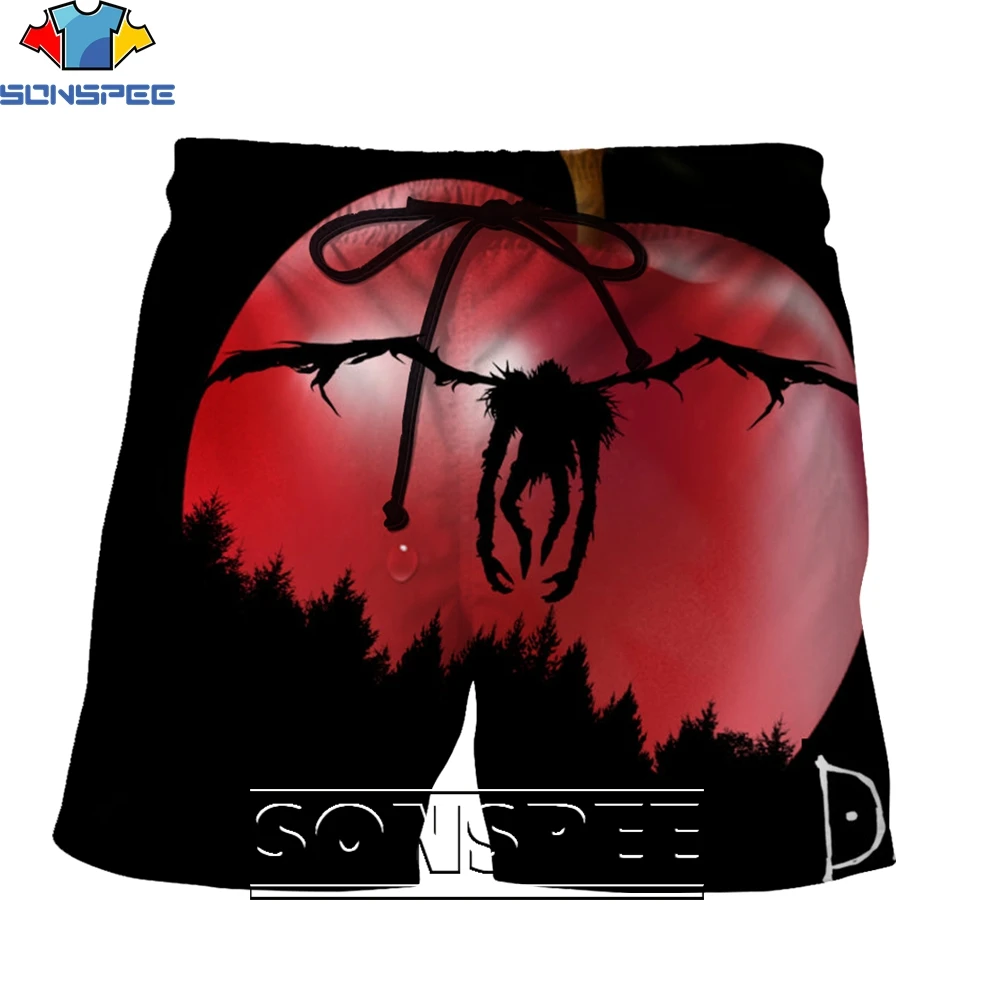

SONSPEE 3D Printing Death Note Cartoon Anime Summer Men's/women's Sports Shorts Casual Beach Pants Popular Fashion Trend Style