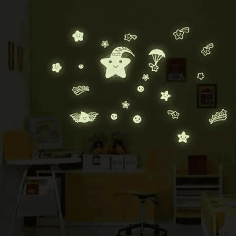 Светящаяся наклейка в виде метеоритного дождя съемная мультяшная настенная