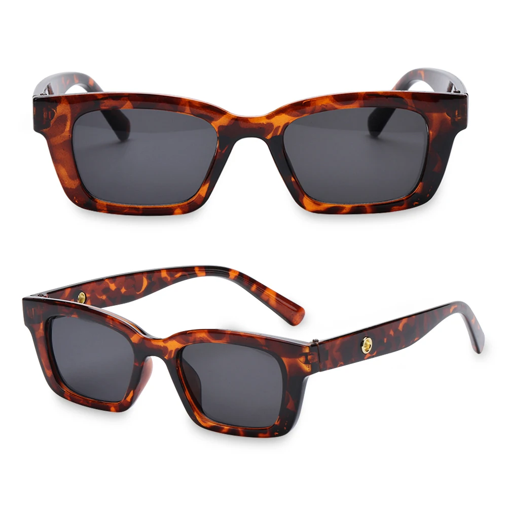 

Trendy Rectangle Sunglasses for Women Retro Driving Glasses 90s Vintage Fashion Narrow Square Frame UV400 Protection Eyeglasses