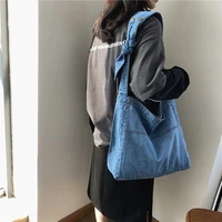 denim bags for women student shoulder bag female shopping bag high capacity eco bag korean canvas messenger bag y2k handbags new