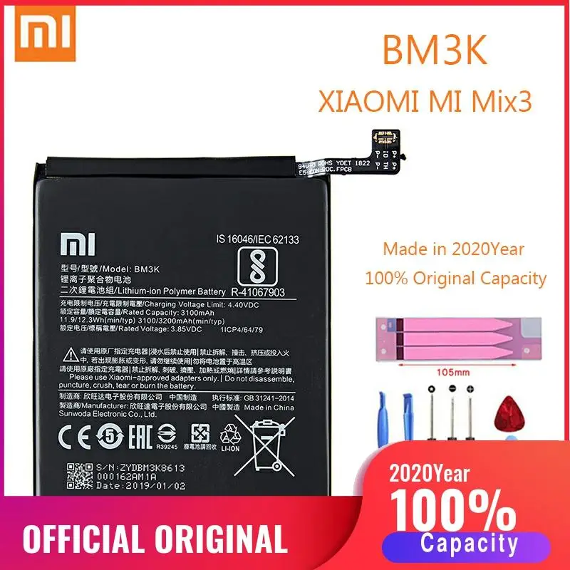 BM3K оригинальный XIAO MI аккумулятор для телефона Xiaomi Mi Mix 3 Mix3 сменные батареи Xiomi bateria