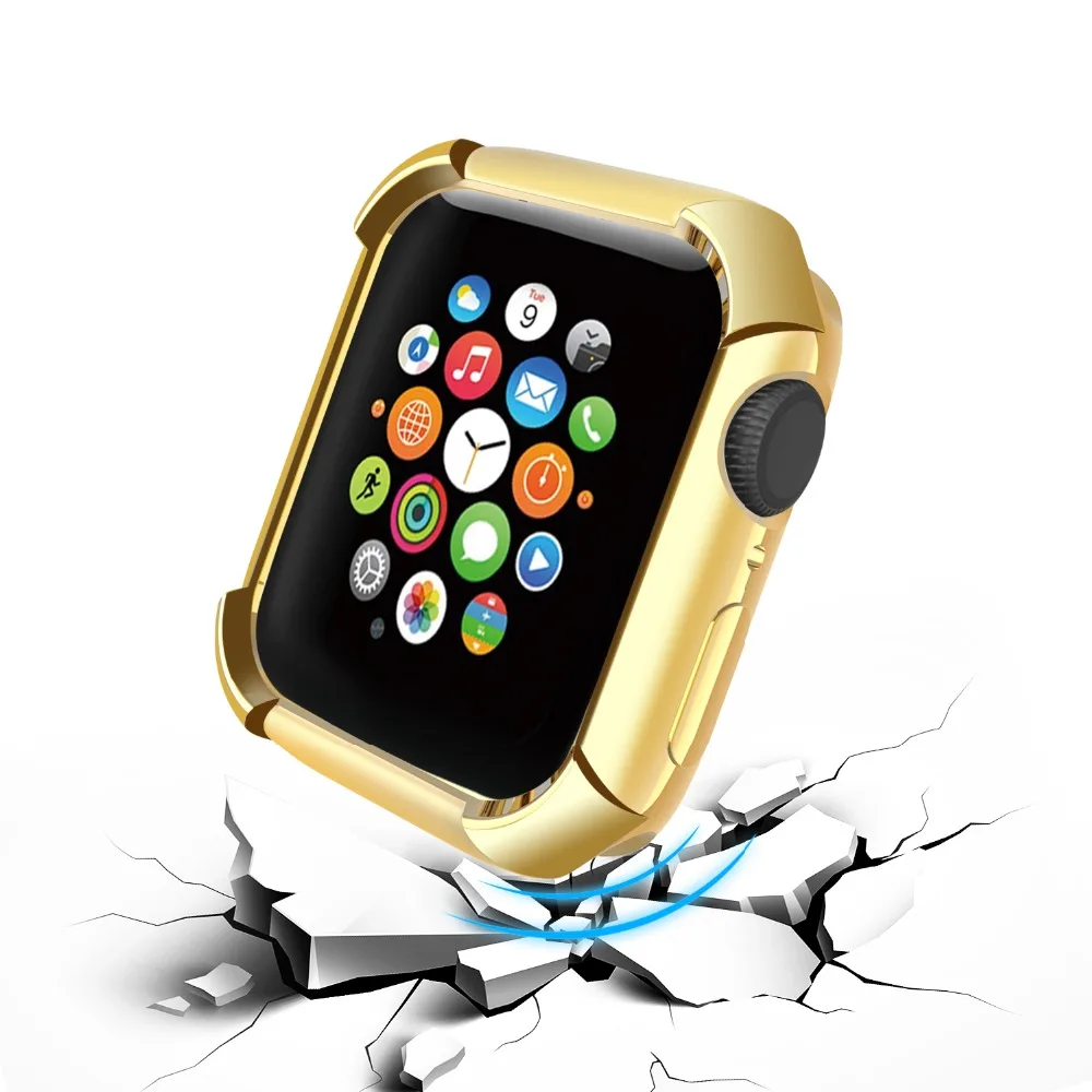 Защитный чехол для Apple Watch, версии 5/4/3/2/1 40 мм 44 полной защиты для защиты от падения покрытие TPU чехол s для наручных часов iWatch, версия 3, 2, 42 мм, 38 мм