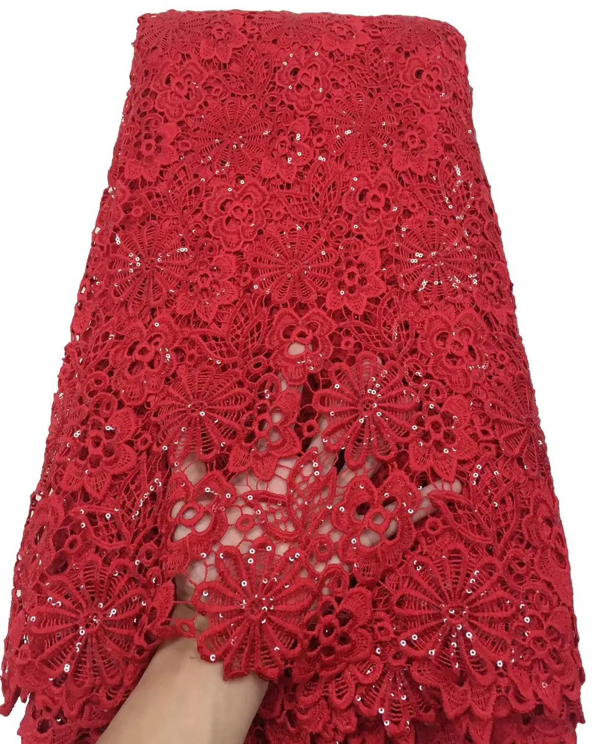 2020 Lastest African Cord Lace Fabrics nigerian guipure Embroidery high quality lace Fabircs for Nigerian Party | Дом и сад