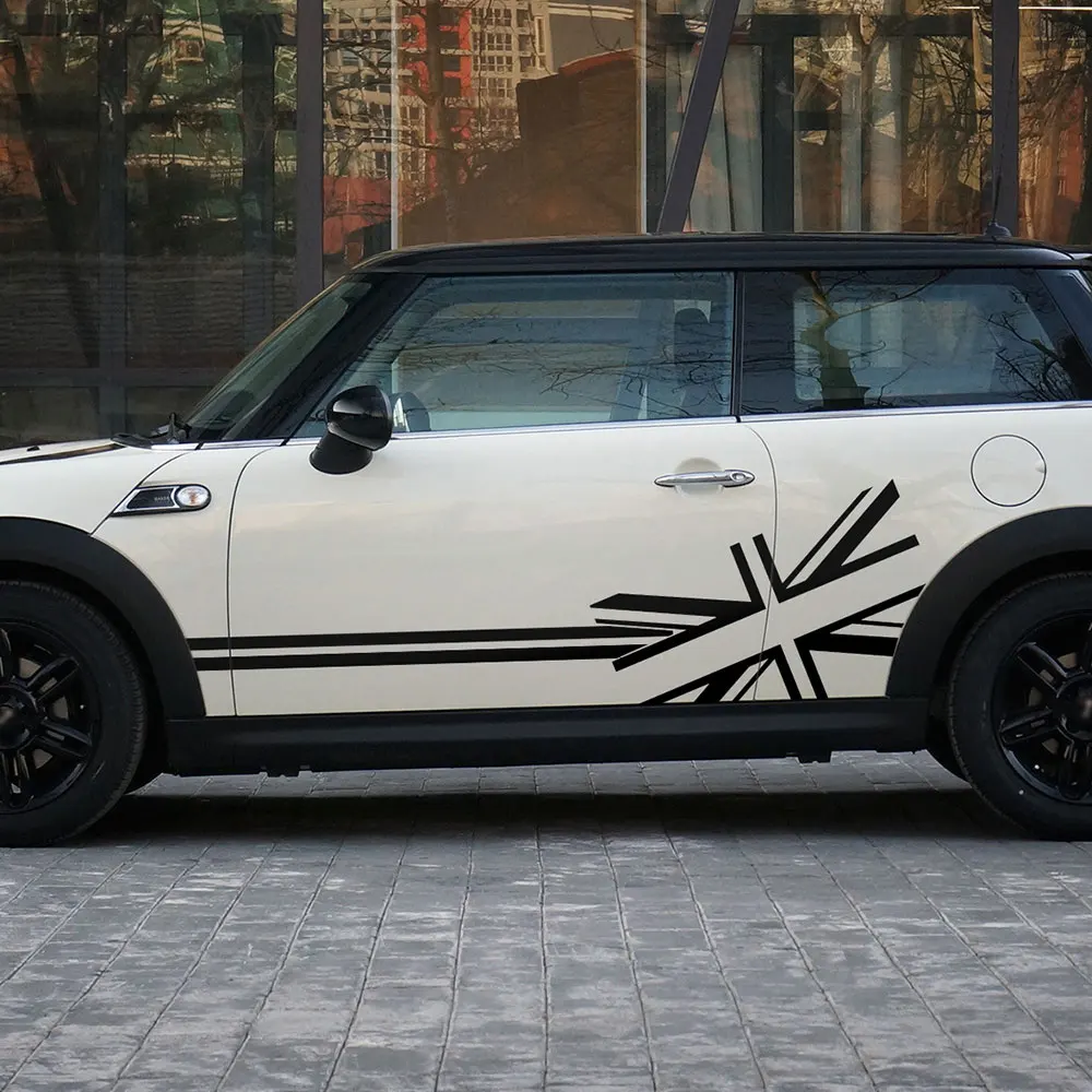 DSYCAR 1 пара автомобильных гонок решетка дверь боковые полосы кузов наклейки