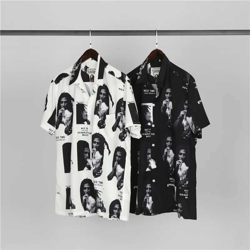 

2021 Niche Tide Brand Hawaii Casual Digital Printing Summer Short-sleeved Shirt Short-sleeved Shawn Yue The Same Style