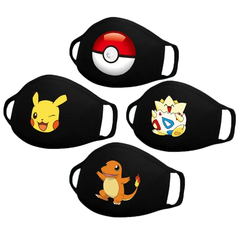 Комплект из 4 предметов с принтом Покемон Пикачу ребенка защитная маска моющиеся