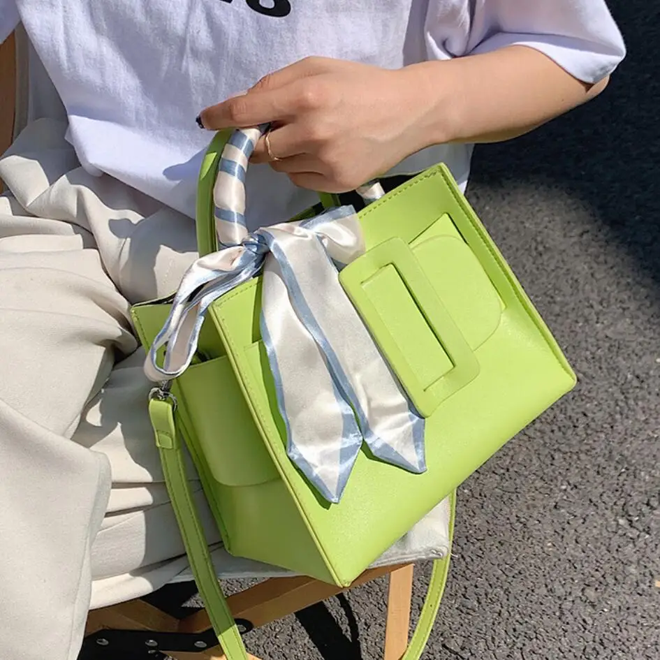 

Elegant Female Ribbon Tote bag 2021 Fashion New Quality PU Leather Women's Designer Handbag Luxury brand Shoulder Messenger Bag