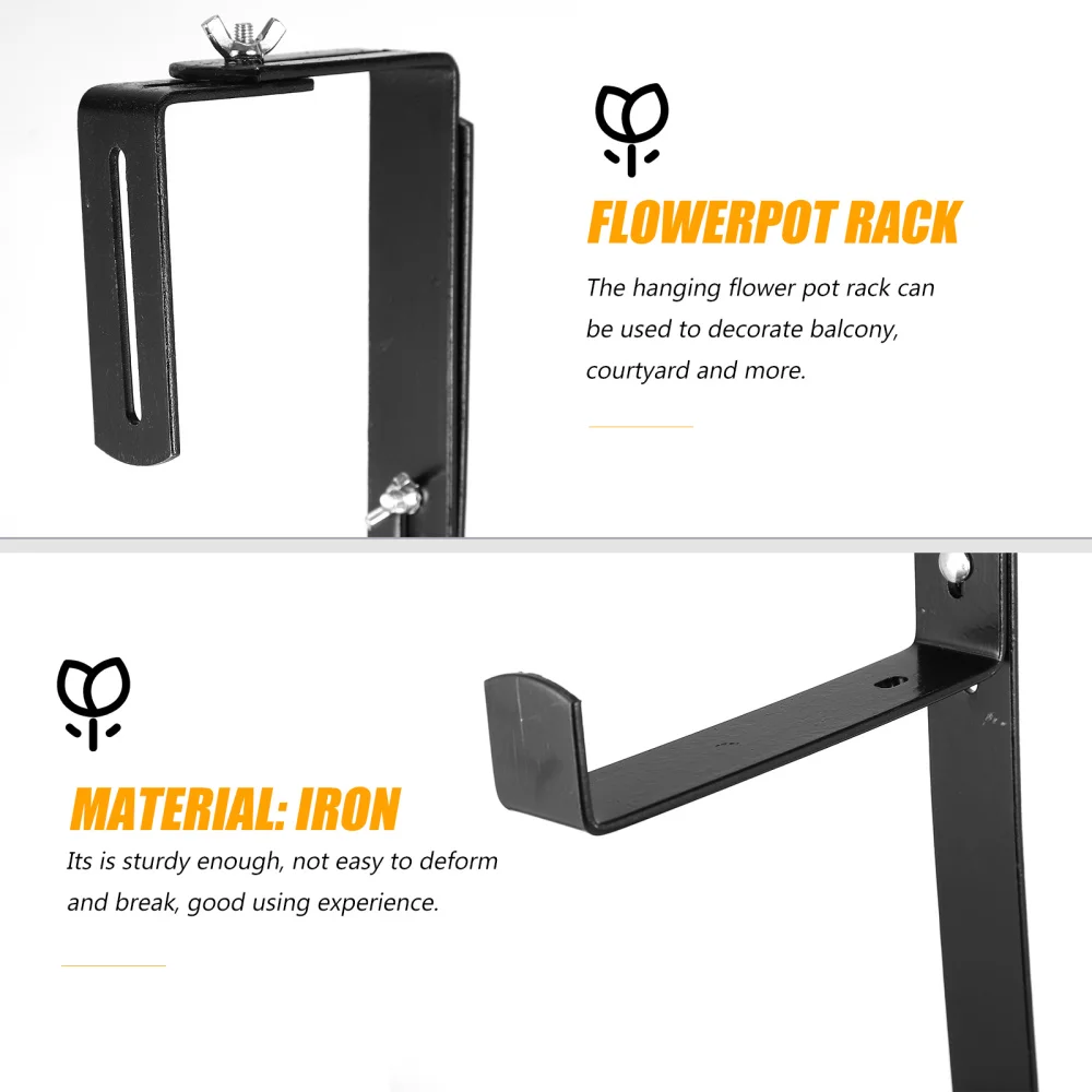 

1pc Black Hanging Flower Box Bracket Plant Flower Holder for Balcony Garden