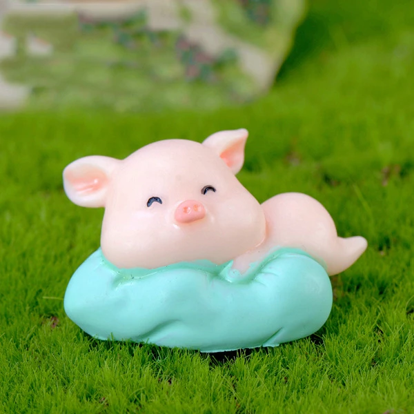 Мини фигурка Милая свинка для вечерние него декора рождественская миниатюра