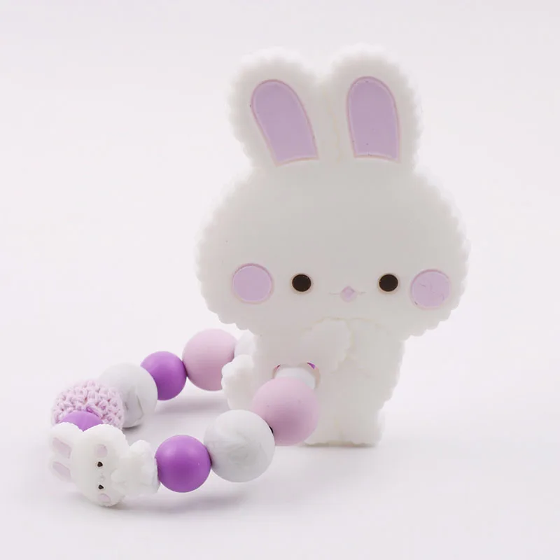 Прекрасный силиконовый погремушка-грызунок Грызунок кролик силиконовые бусины