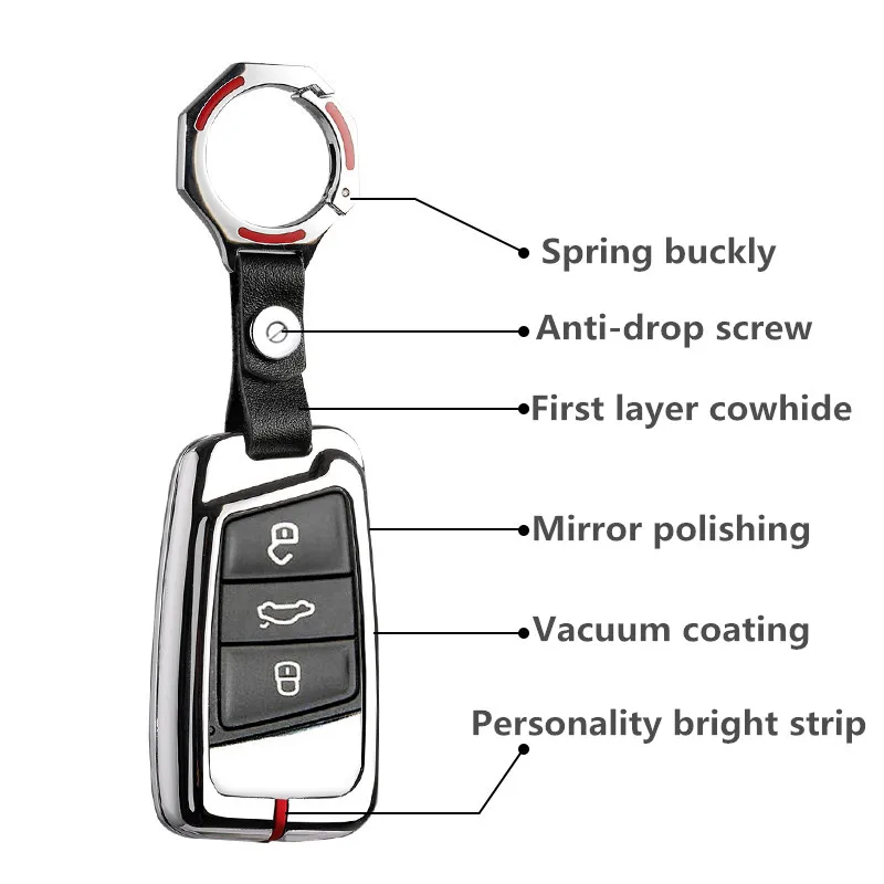 

New Zinc alloy Remote Key Car Styling Cover For Volkswagen VW Magotan Passat B8 Skoda A7 Fob Skin Bag Cover Case Holder car styl