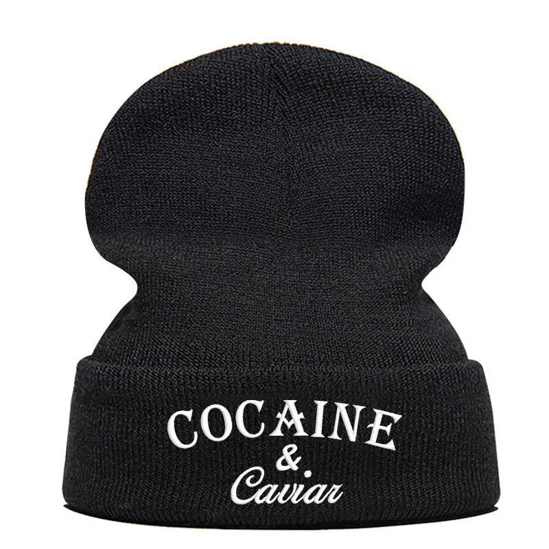 Beanie шляпа Skullie Кепки смутная зима вышивка забавная для уличного танцора, персонализированный для танцев в стиле хип-хоп с икрой Для женщин Для мужчин и мальчиков - Цвет: black white