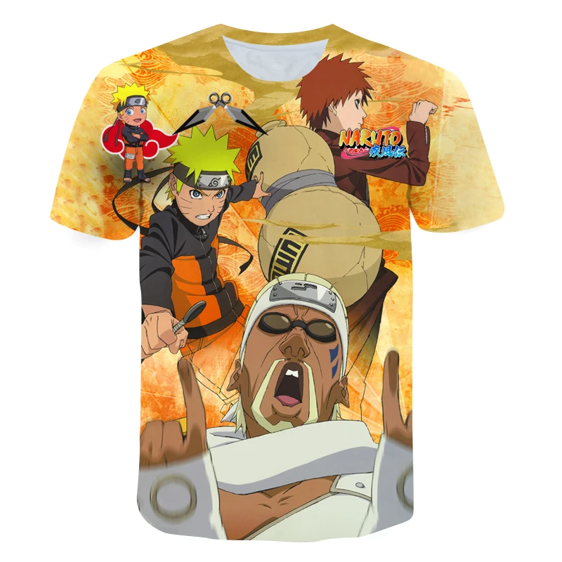 

Boys T-Shirt Harajuku Anime Uzumaki 3D Print Blouse Hip Hop Streetwear 3-14T Summer Football Shirts Baby Clothes Round Neck Tops