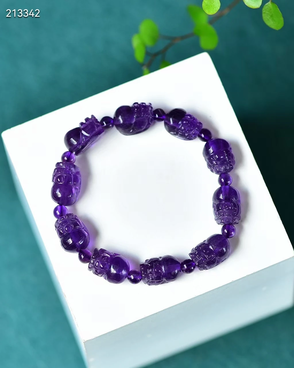 

Natural Lavender Amethyst Purple Quartz Pi Xiu Clear Round Beads Bracelet Crystal 13*10*8.5mm Gemstone Wealthy Stone AAAAAA