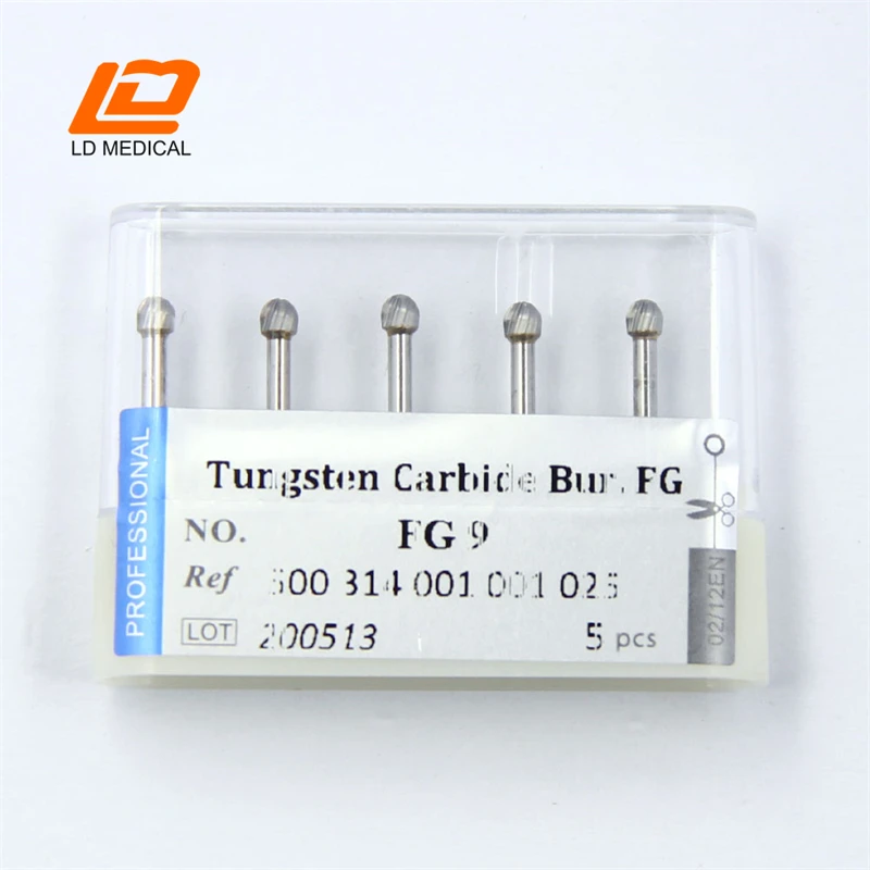 Dental Tungsten Carbide Burs FG 9 (001 025)  High Speed FG Round Ball Plain Cut Prepare Cavities CE ISO Certified frank dental beast carbide crown