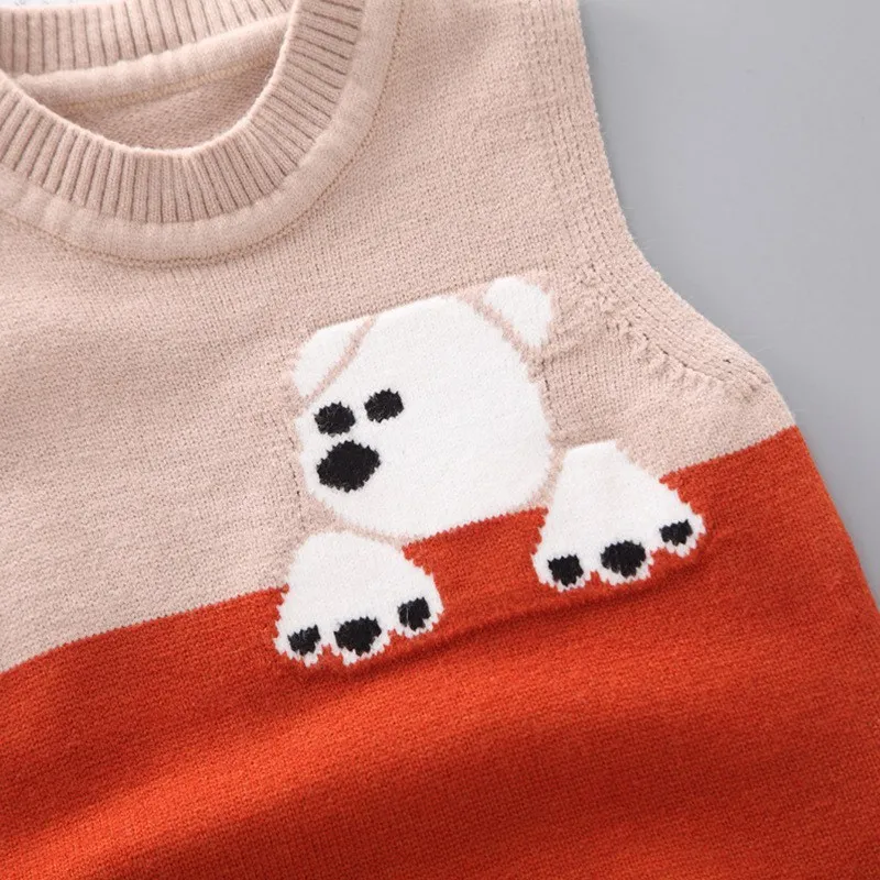 Детский свитер с героями мультфильмов жилеты хлопковые детские теплые вязаные