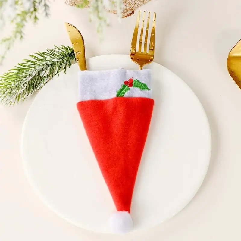 Рождественский обеденный стол карман для столовых приборов прекрасная вышивка