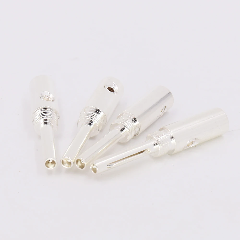 8 шт./лот посеребренный Банановый штекер Адаптер банан серебряные соединители