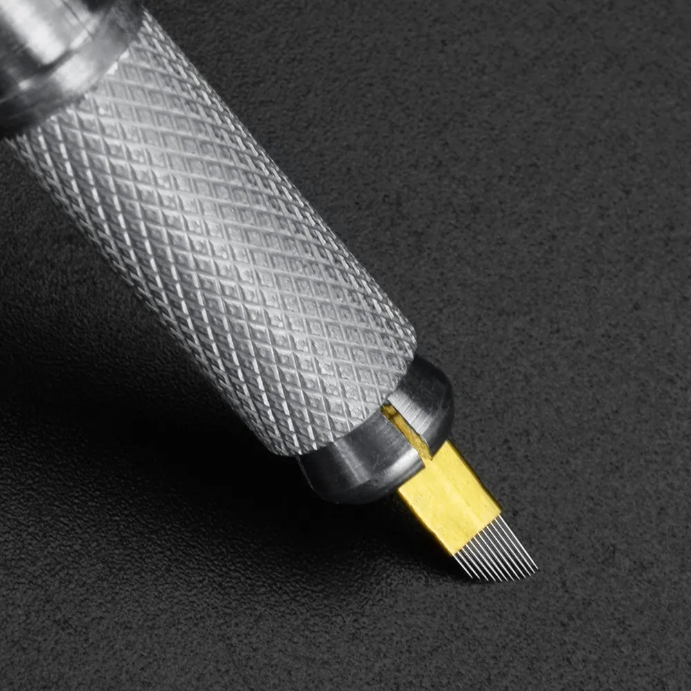 Профессиональный макияж tebori лезвие иглы микроблейдинг 12 pin для бровей dermografo