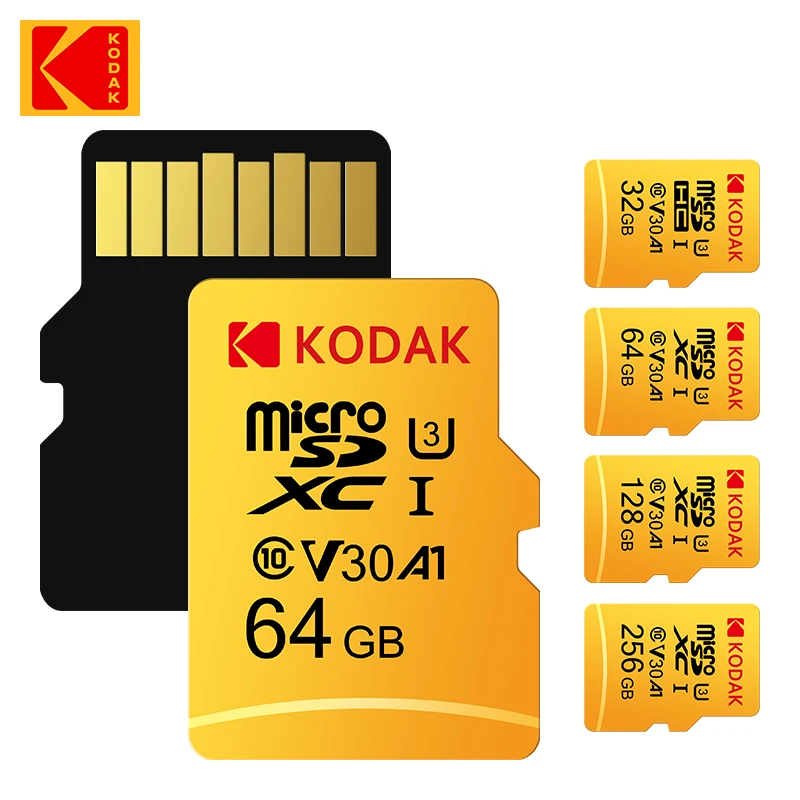 Kodak microSD 128GB 32GB 64GB 256GB SD Card SD/TF Flash Card MemoryCard Class 10 U3 32 64 128 256 GB Memory Card for Phone