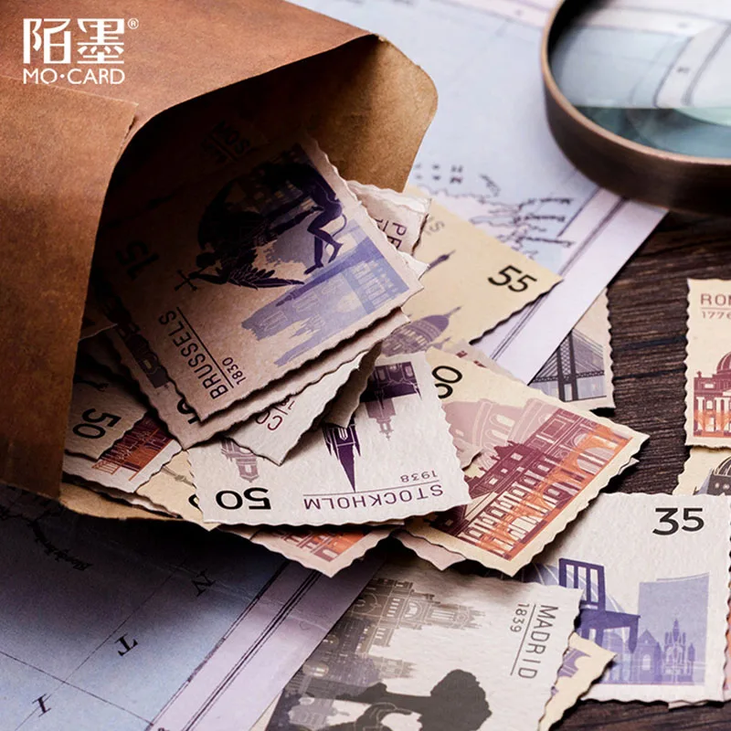 Винтажные клейкие наклейки Мини бумажные для дневника сделай сам путешествия