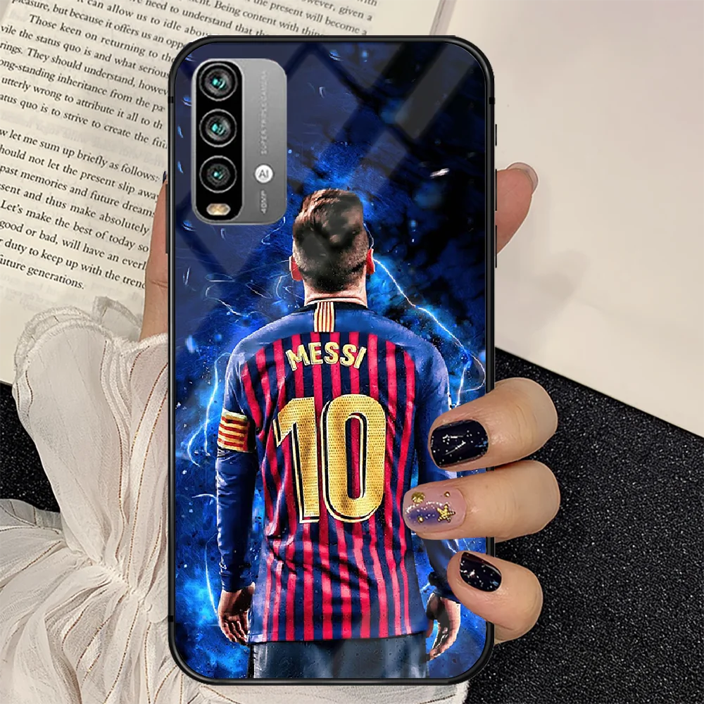 

Lionel Messi Football Soccer Phone Tempered Glass Case Cover For Xiaomi Redmi note k 7 8 9 10 30 40 A C T S Pro Waterproof Coque