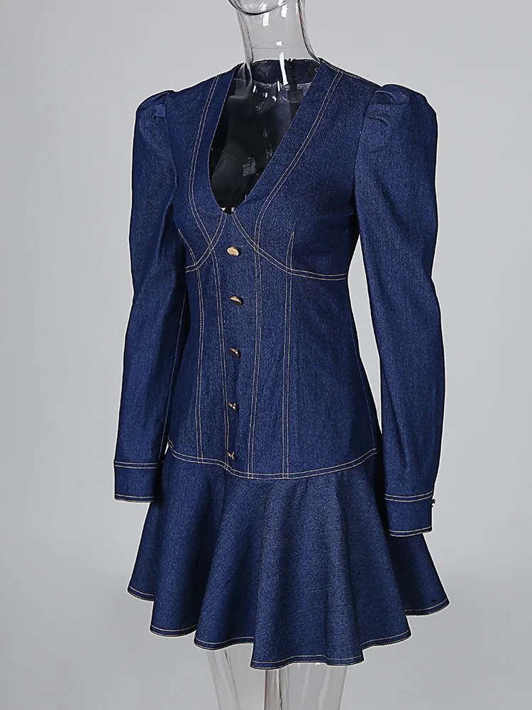 Женское Элегантное повседневное мини платье с v образным вырезом размера плюс 2XL