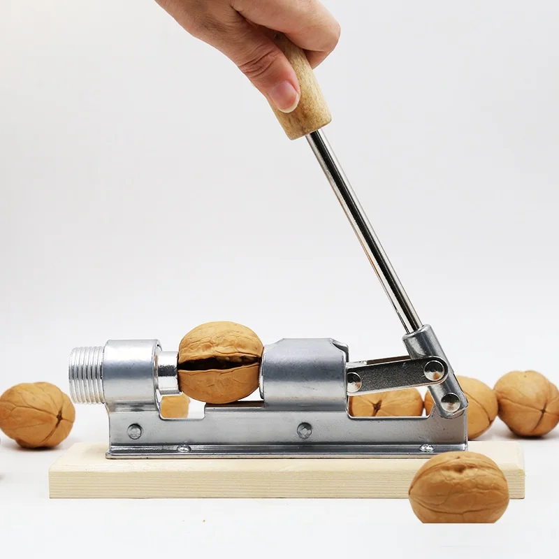 

1Pcs Wood+Aluminum Mechanical Whole Grain Peeling Walnut Opener Walnut Pliers Nut Clip Pecan Clip Open Fruit Household