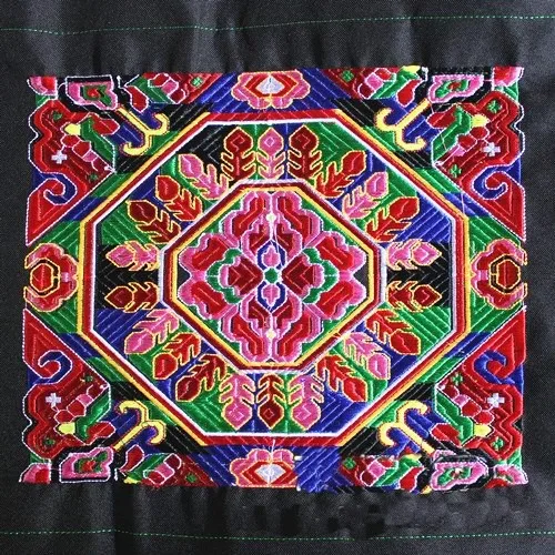 

Hmong miao plain fabric embroidery patch cloth jeans bag applique trim ethnic tribal thai india boho DIY sewing accessory native