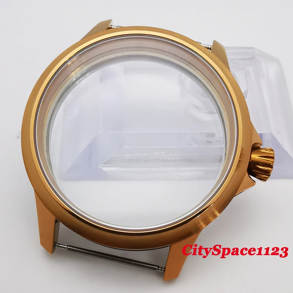 Часы стерильные Чехол 45 мм с латунным покрытием подходит для ETA 6497 6498 ST36 мужские