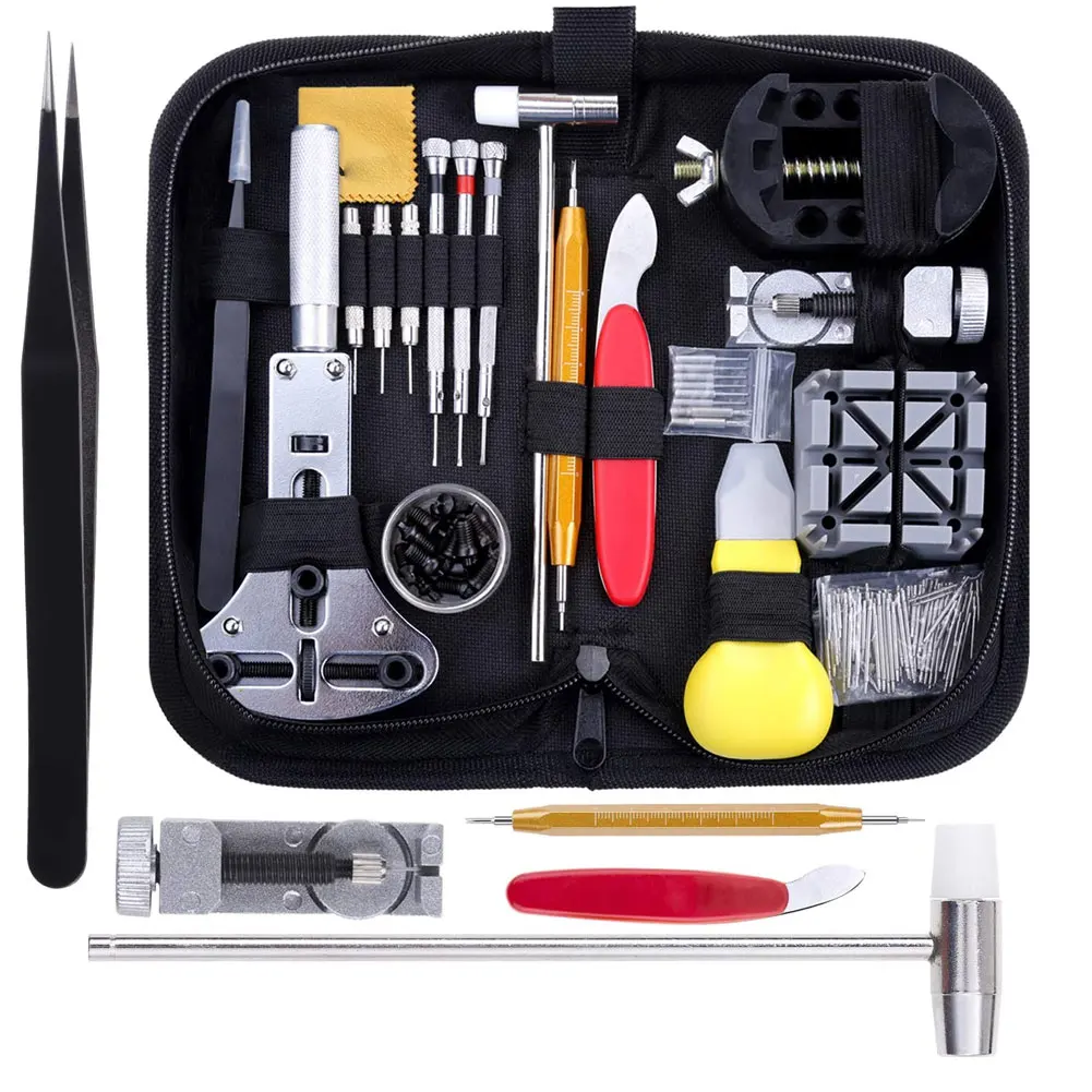 

151PCS Watch Repair Tool Set Kit Professional Spring Bar Band Link Pin Battery Replacement With Carry Case Spring Bar Tool Set