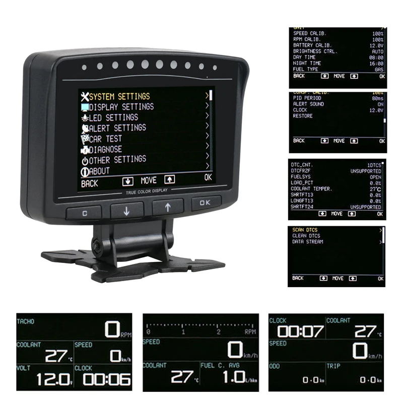 AUTOOL X50 PRO OBD II huhud дисплей OBD2 цифровой автомобильный компьютер автоматический измеритель скорости электронный монитор Диагностика ECU датчик пленки