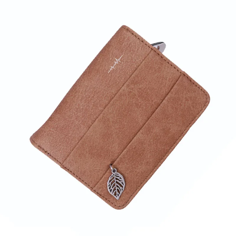 

50PCS / LOT Women Short Wallet PU Leather Female Purse Card Holder Coin Purse Money Bag Ladies Small Leaf Wallet Carteira