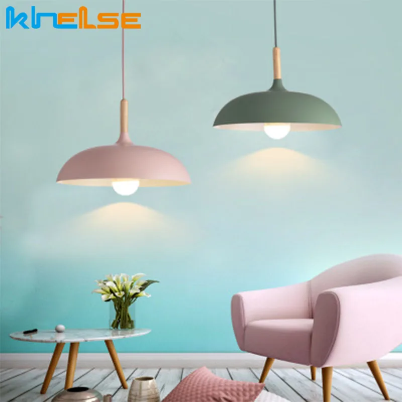 Современный Лофт минималистичный подвесной светильник деревянный и алюминиевый