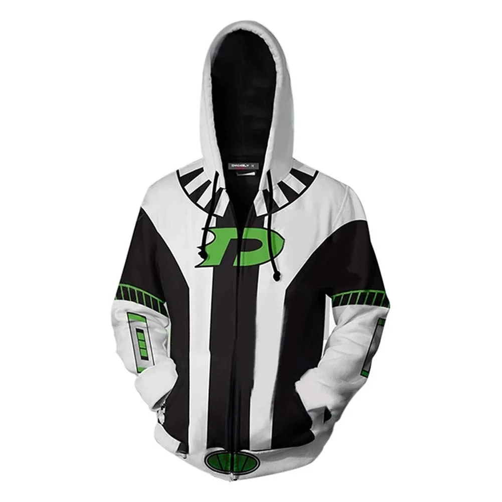 

Danny Anime Phantom Cosplay Hoodie 3D Print Hooded Sweatshirt Zipper Zip UP Jacket Coat Pullover