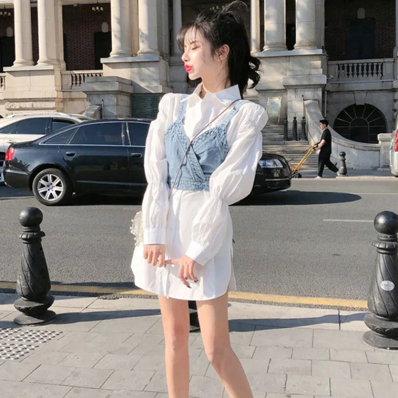 Комплект из 2 предметов облегающий джинсовый жилет на бретельках с V-образным