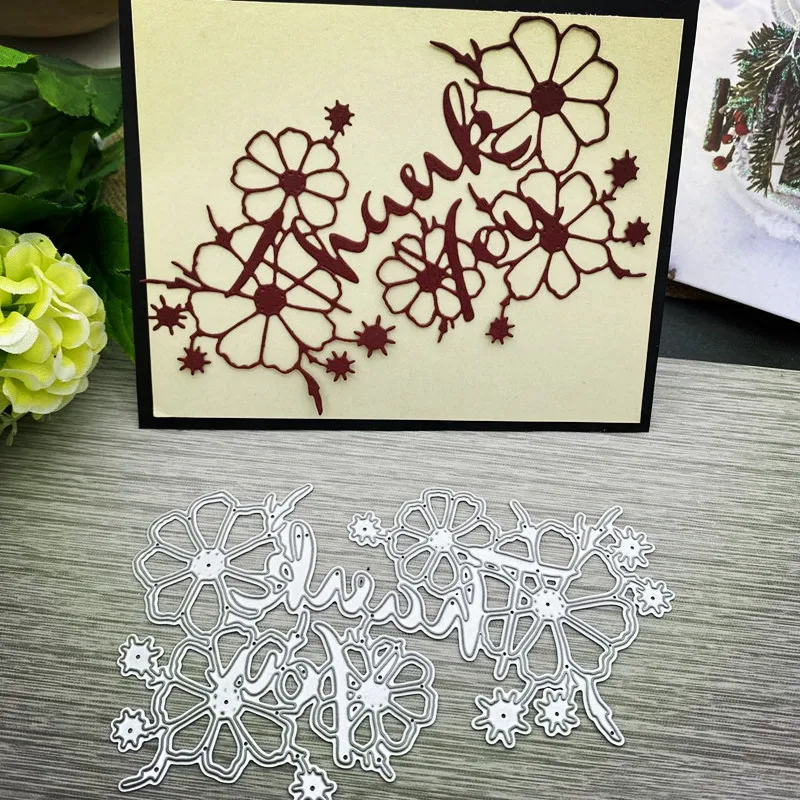 Спасибо металлические резные штампы DIY Скрапбукинг вырезы Альбом Бумажные карты