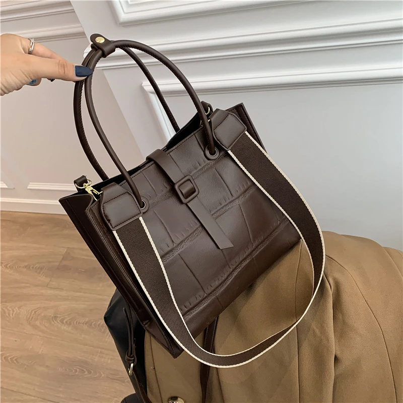 Классическая кожаная женская большая сумка Toposhine модные сумки тоуты на плечо с